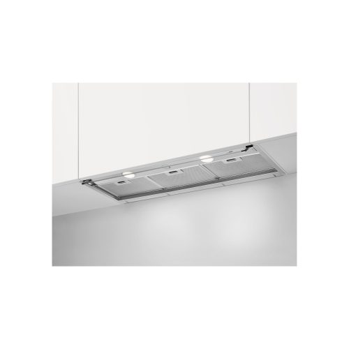 Electrolux EFP129X Cappa Integrata con veletta 90 cm - Integrata totale - Distanza minima dal piano 50 cm -Veletta in vetro ruotabile - Classe energetica C - Portata massima aspirante 360 m³/ora - Regolazione motore a 3 velocità - 3 filtri antigrasso lavabili - 2 lampade LED - Estetica Inox - Installabile in modalità filtrante ed aspirante - 71 dB(A)