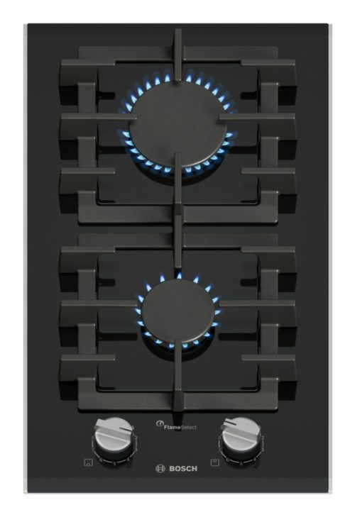 Bosch Serie 8 PRB3A6I40 piano cottura Nero Da incasso 30 cm Gas 2 Fornello(i)