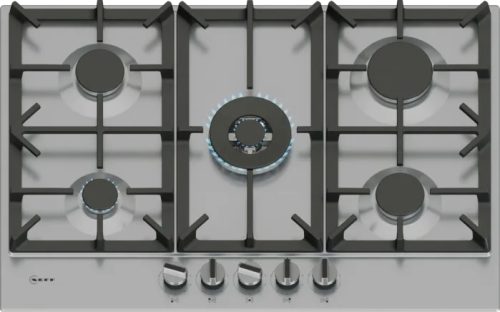 Neff T27CIQ8N0 piano cottura Nero, Acciaio inox Da incasso 75 cm Gas 5 Fornello(i)