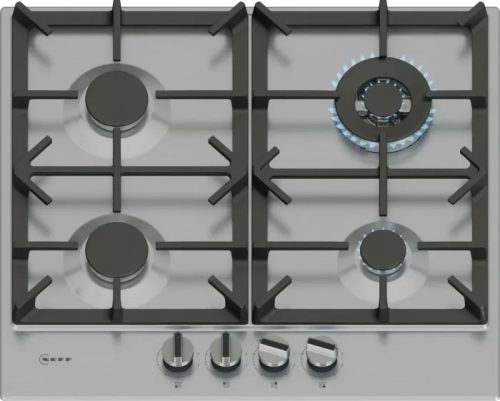 Neff T26CIH8N0 piano cottura Nero, Acciaio inox Da incasso 60 cm Gas 4 Fornello(i)