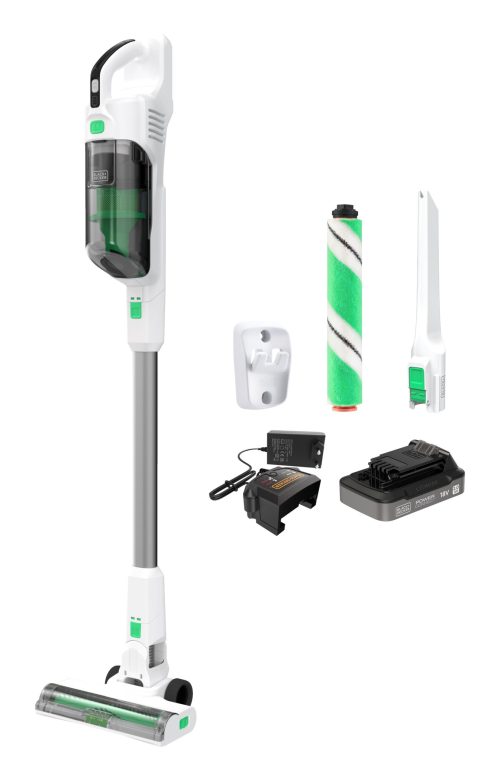 Black & Decker Black & Decker REVSV18D1HF-QW scopa elettrica Aspirapolvere a bastone 2 in 1 Batteria Secco Senza sacchetto 0,5 L 36 W Verde, Bianco 2 Ah