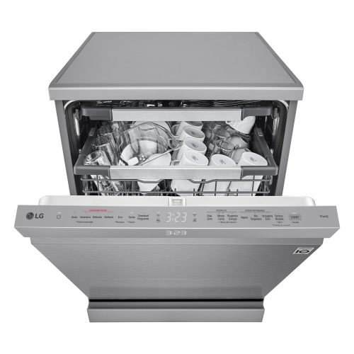 LG QuadWash DF587HVS Lavastoviglie libera installazione Serie 5, Classe A-10%, 14 coperti, Vapore, Wi-Fi, Grigia