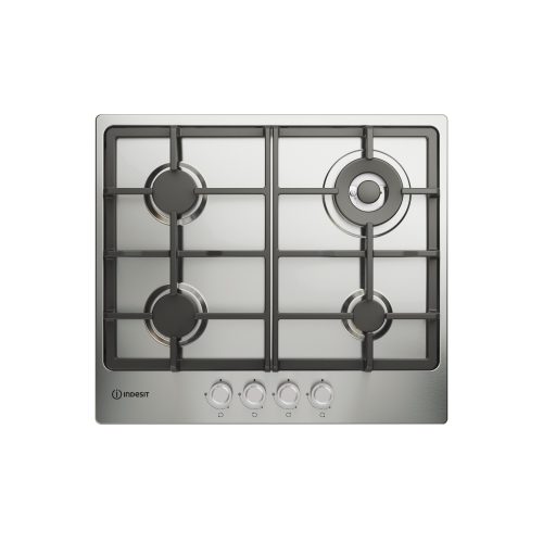 Indesit THP 641 W/IX/I 1 piano gas inox 60cm 4 fuochi brucitaore doppia corona griglie in ghisa lavabili in lavastoviglie