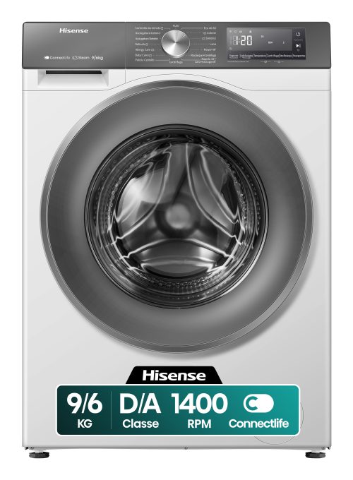 Hisense WD3S9043BW7 lavasciuga Libera installazione Caricamento frontale Bianco