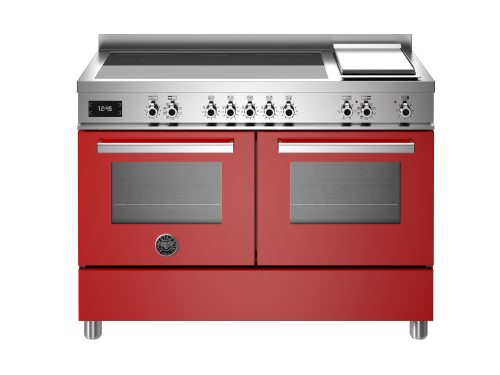 Bertazzoni PRO125I2EROT cucina Elettrico Piano cottura a induzione Rosso, Acciaio inox