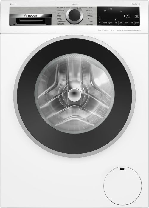Bosch Serie 6 WGG244F1IT Lavatrice a carica frontale 9kg 1400g/min Bianco con pannello di controllo silver Classe A