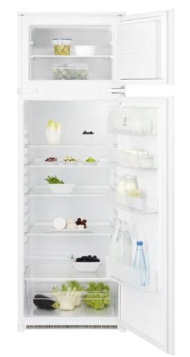 Electrolux KTB2AE16S Frigorifero da Incasso Doppia porta /1580 mm/classe energetica e/static low frost/doppio controllo elettronico della temperatura con luce led/funzione congelamento rapido/cap. cong. 6,3 kg in 24 h/temp. risalita 15,3 ore/5 ripiani in vetro/cap. net. frigo 209 l/cap. net. cong. 50 l/sliding door/36db(a)/incernieramento a destra/10 anni di garanzia sul compressore inverter