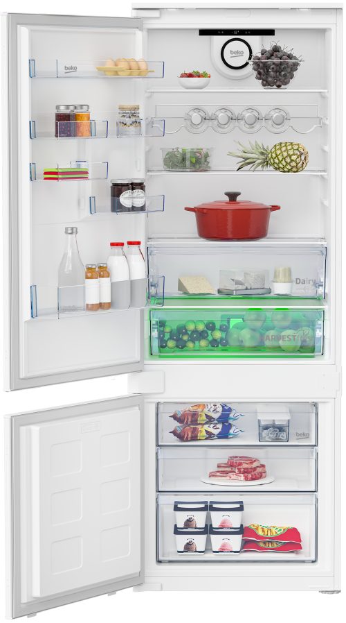 Beko BCSE400E40SN LH frigorifero con congelatore Da incasso 400 L Bianco