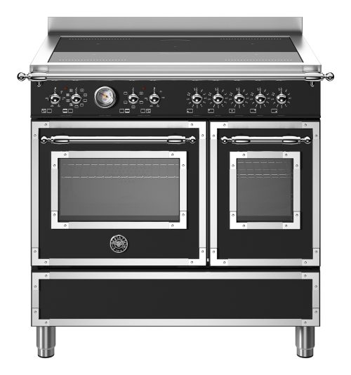 Bertazzoni HER95I2ENET cucina Elettrico Piano cottura a induzione Nero, Acciaio inox