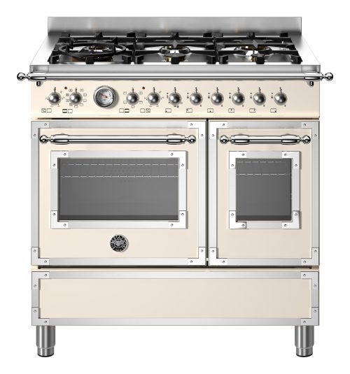 Bertazzoni HER96L2EAVT cucina Elettrico Gas Beige, Acciaio inox