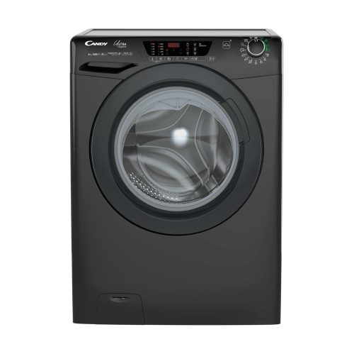 Candy Ultra Hygiene Ultra, Lavatrice Carica Frontale 8 KG, 10% più efficente della classe A, 1500 giri, Nero, Inverter, Wi-Fi, Ciclo Igiene, HE1584TWMBB6-S