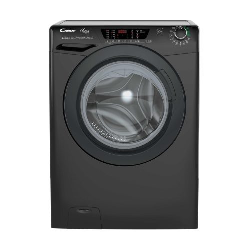 Candy Ultra Hygiene Ultra, Lavatrice Carica Frontale 8 KG, 10% più efficente della classe A, 1500 giri, Nero, Inverter, Wi-Fi, Ciclo Igiene, HE1584TWMBB6-S