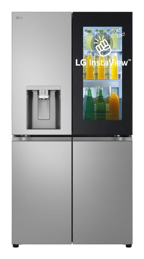 LG InstaView GMK961PY5E Frigorifero 4 porte | Classe E, 646L | Wi-Fi, Dispenser acqua senza allaccio, Door & Linear Cooling | Prime Silver