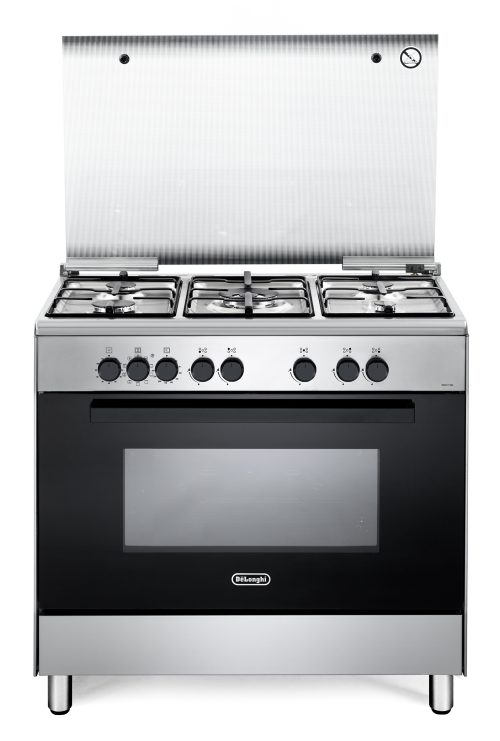 De’Longhi FMX 96 SG Cucina Elettrico Gas Nero, Acciaio inox