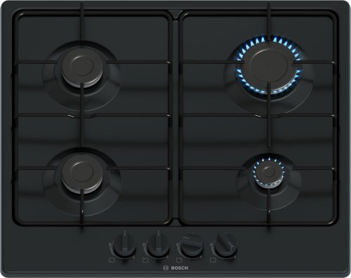Bosch Serie 4 PGP6B6K80 Piano cottura a gas 60 cm 4 fuochi Acciaio Nero