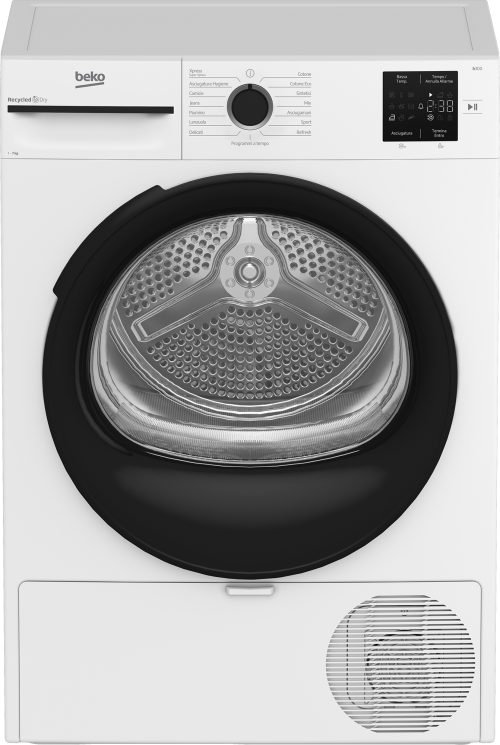 Beko BMTEP73EB Slim 7kg, Classe D, Linea Estetica NX, motore asincrono, Display digitale, colore Bianco, oblò Nero